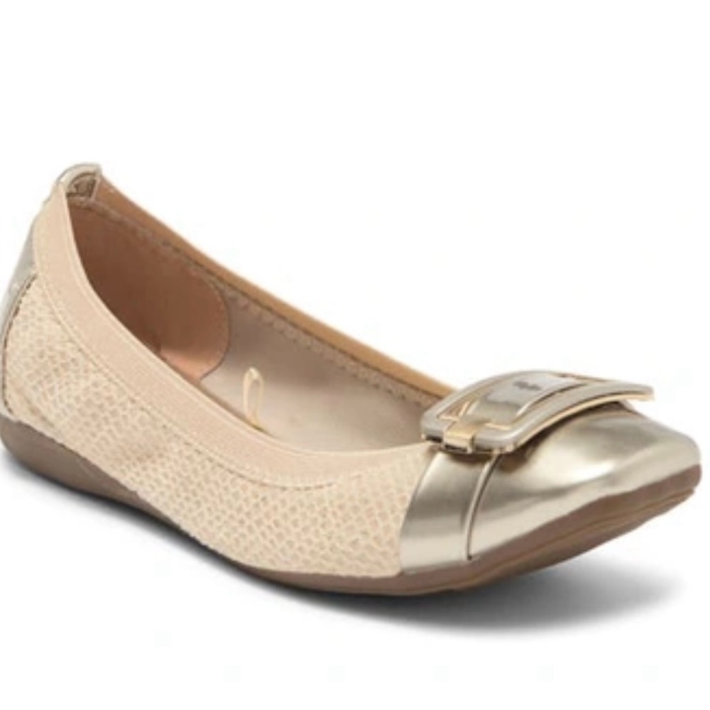Taryn Rose Gold and Light Gold Flats